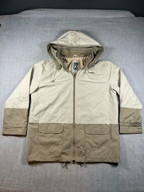 CS Signature Two-Tone Beige & Khaki Hooded Field Jacket